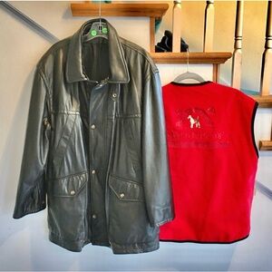 Marco pierguidi leather coat/ vest & free gift size50